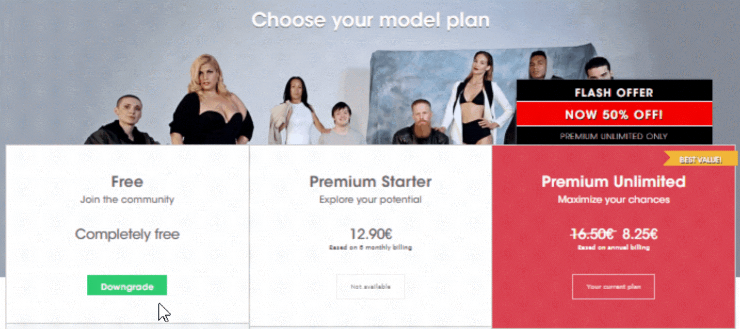 Downgrade subscription